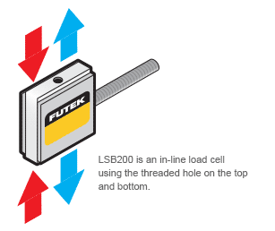 LSB200 is an in-line load cell using the threaded hole on the top and bottom.