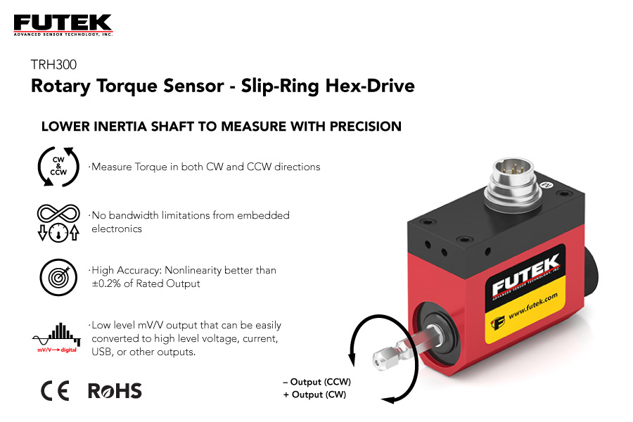hex drive slip ring rotary torque sensor