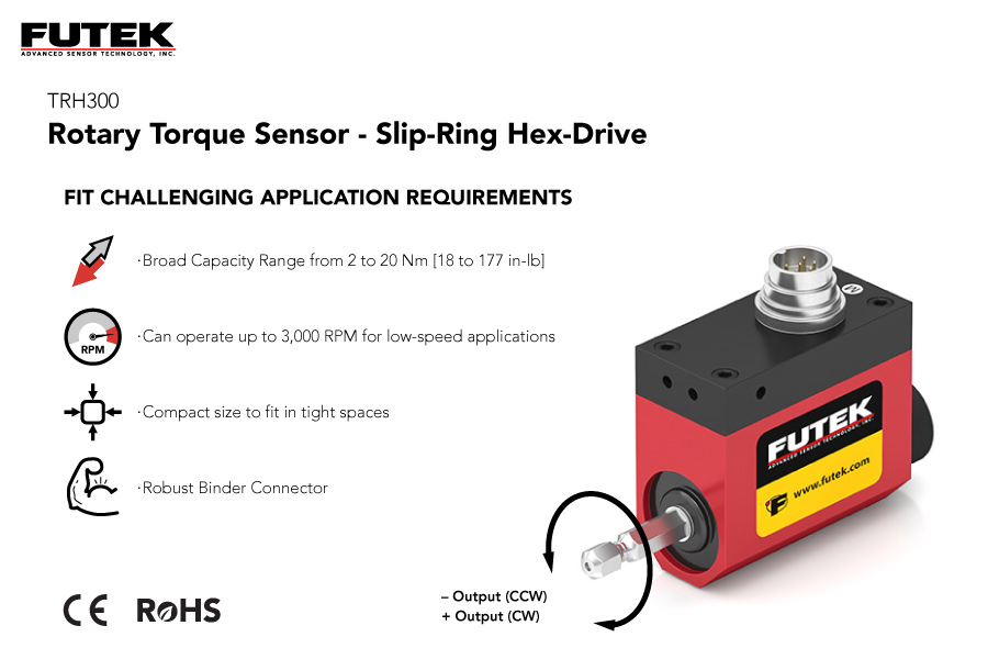 hex drive slip ring rotary torque sensor